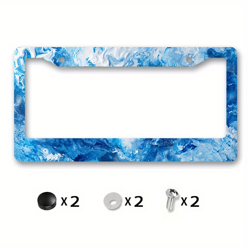 

1pc Abstract License Plate Frame, 6.3x12.2inch (16x31cm), Car Front Decoration, Vehicle Plate Cover With Mounting Hardware Included