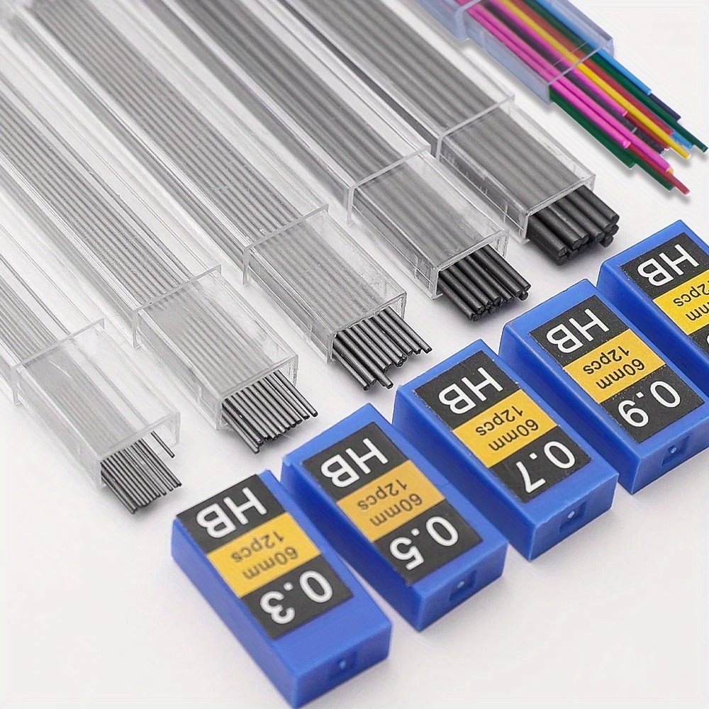 

16 Boxes Of 0.3/0.5/0.7/0.9/1.3 Art Drawing Automatic Pencil Set Essential For Painting, Sketching And Lead Refills Are Easy To Carry Small Bottle Pencil Refills