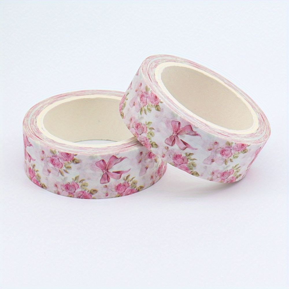 

Spring Themed Washi Tape Roll: 10m X 15mm, Creative Masking Tape, Bow Cutouts, Journal Decor, Diy Handmade Stickers, Valentine's Day Decor, Photo Album