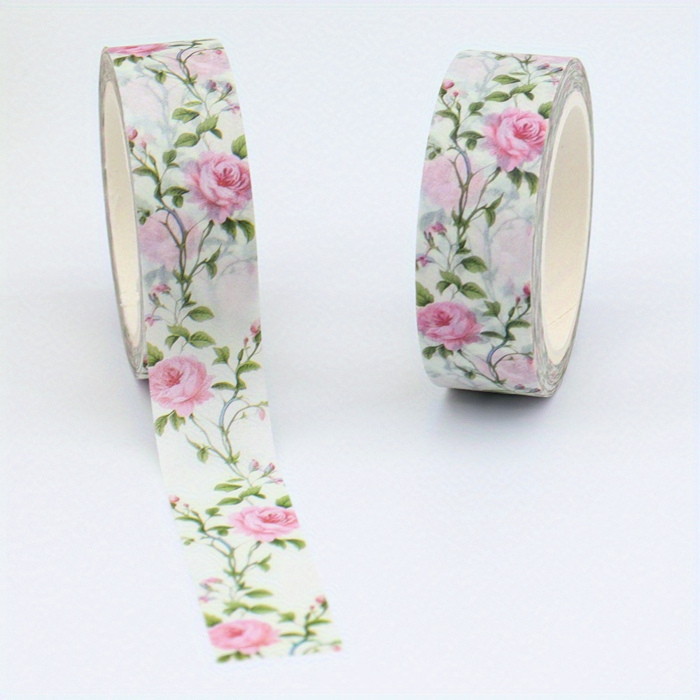 Image of Spring-themed Washi Tape, 10m X 15mm - Decorative Masking Tape For Diy Crafts & Scrapbooking, Creative Bowknot Design, Valentine's Day Projects And Journaling