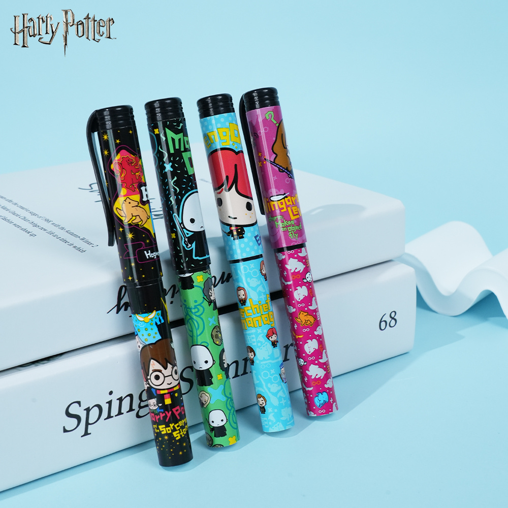 

4-pack Harry Potter Officially Licensed Ballpoint Pens - Cartoon Anime Design, Perfect For Office & School Supplies, Gift By