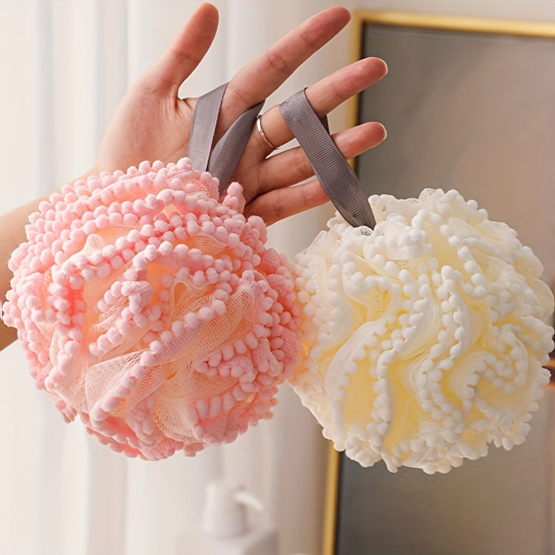 

Lovely Bath Balls: Large Exfoliating Loofahs For Hotel Shower Use - Scrubbing Foaming Bath Balls