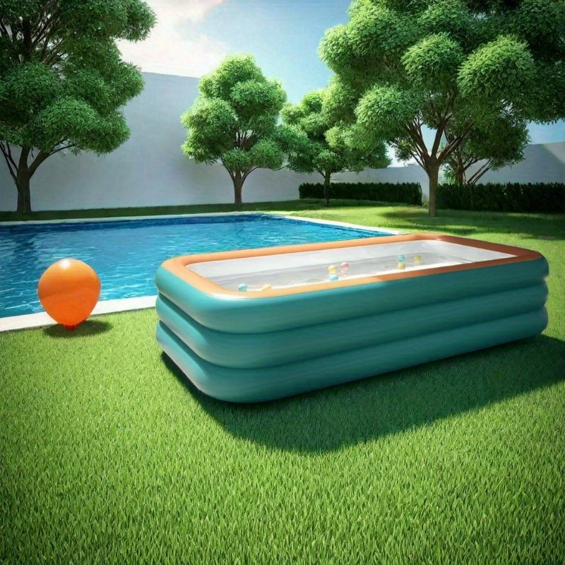 

Green Orange Large Inflatable Swimming Pool, Suitable For Family Courtyards And Enjoying Outdoor Water Fun In Summer, Available In 2 Sizes. Made Of Sturdy And Durable Pvc Material