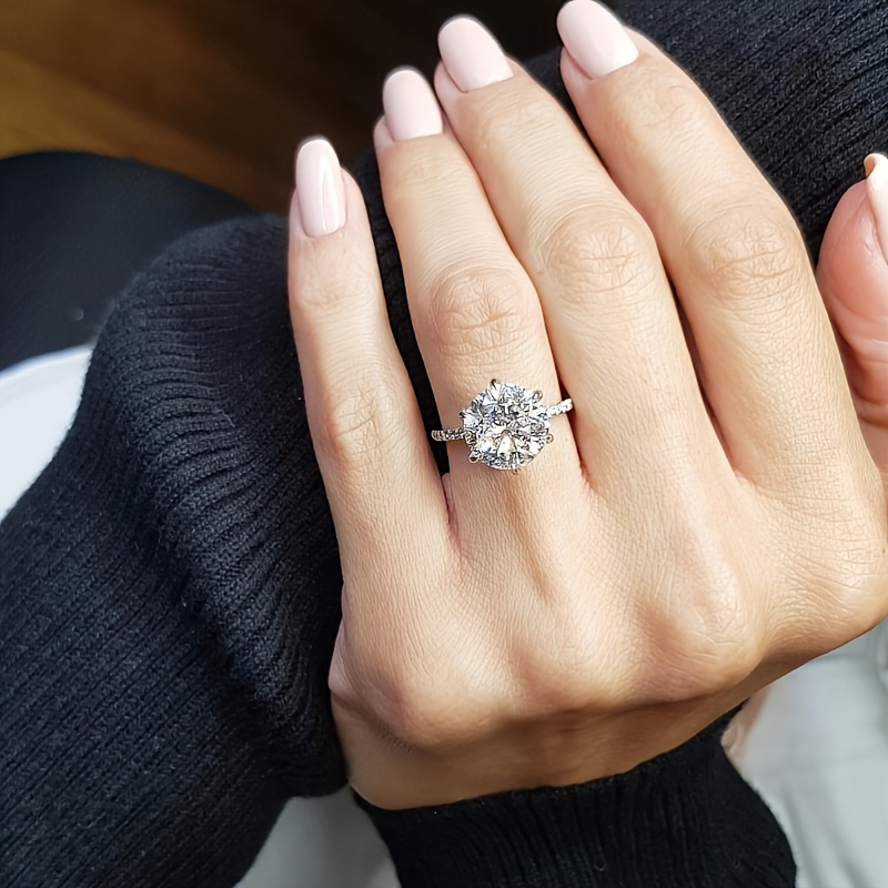 Women's 5 Carat Moissanite Ring with Micropave Side Stones