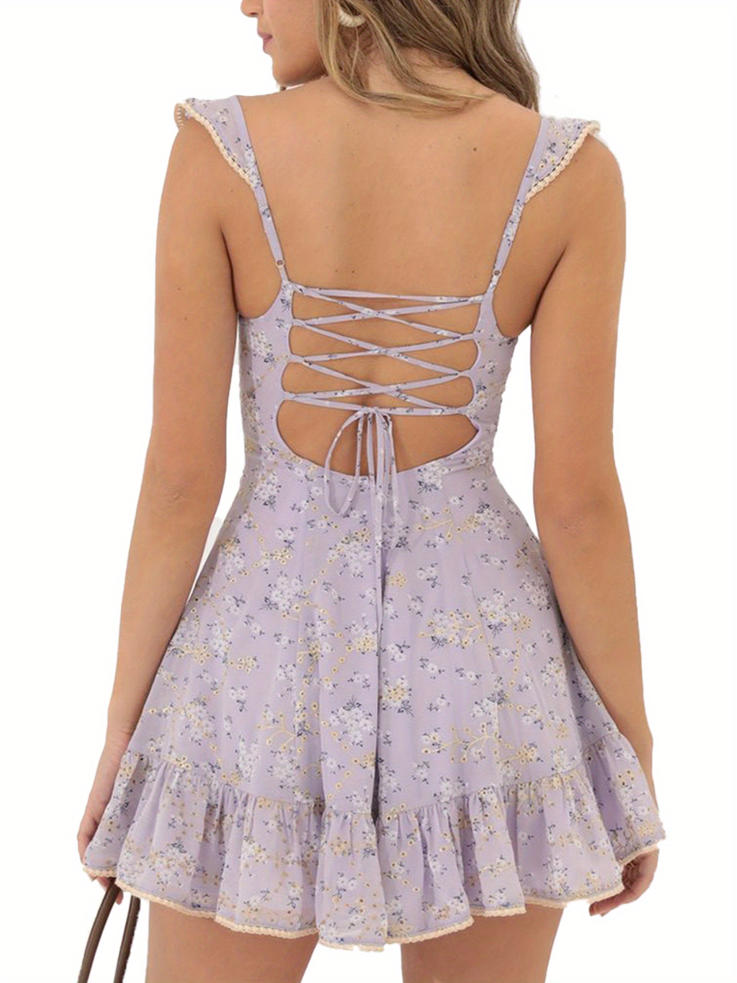 simple long flowy dresses Blue Satin Babydoll Mini Dress for Party & Cocktail