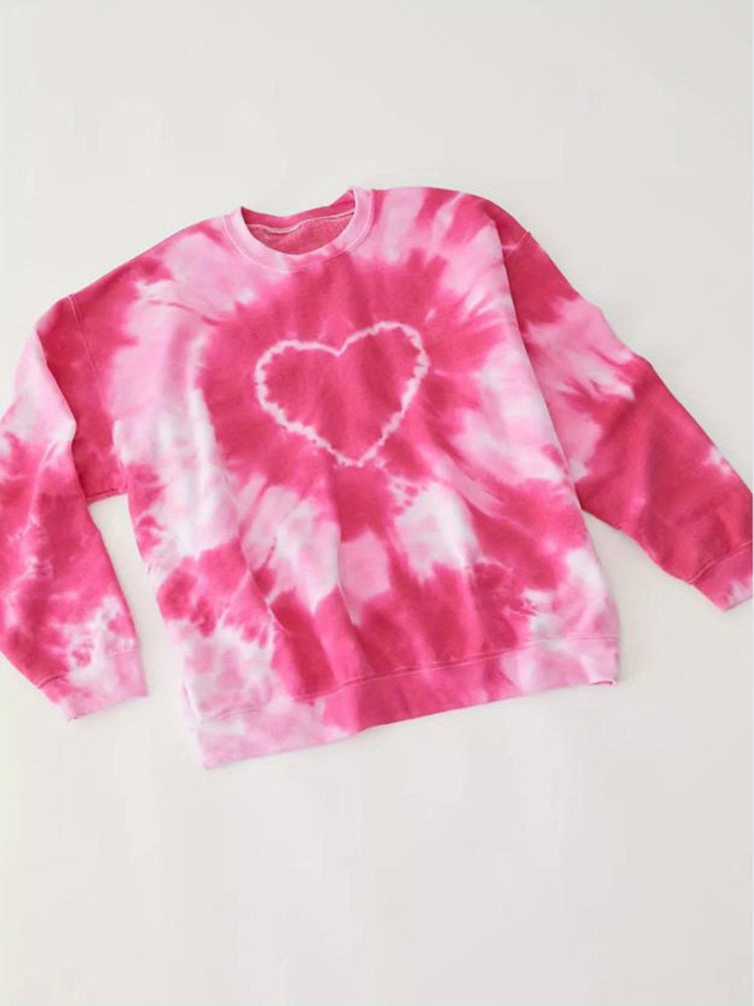 womens spring autumn loose sweatshirt long sleeve heart tie Temu