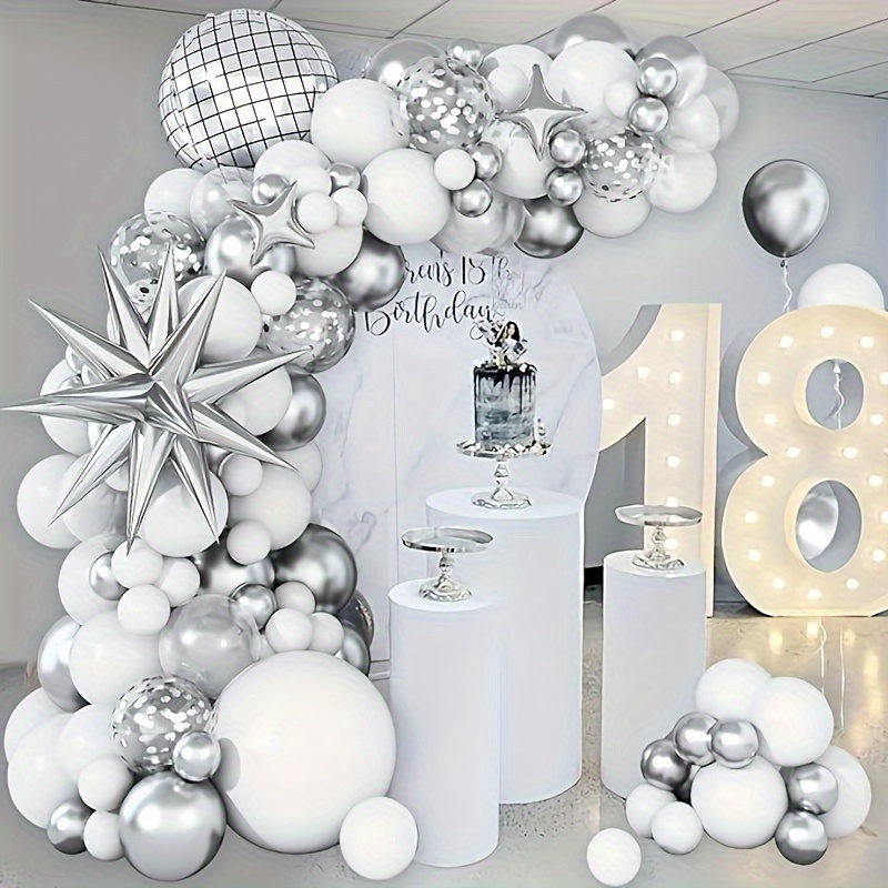 

103pcs And Silvery Arch Kit - Star Disco Foil Balloons, For Events - Weddings, Birthdays, Anniversaries, Graduations, Holidays, Celebrations And Outdoor Decorations - Background, Durability