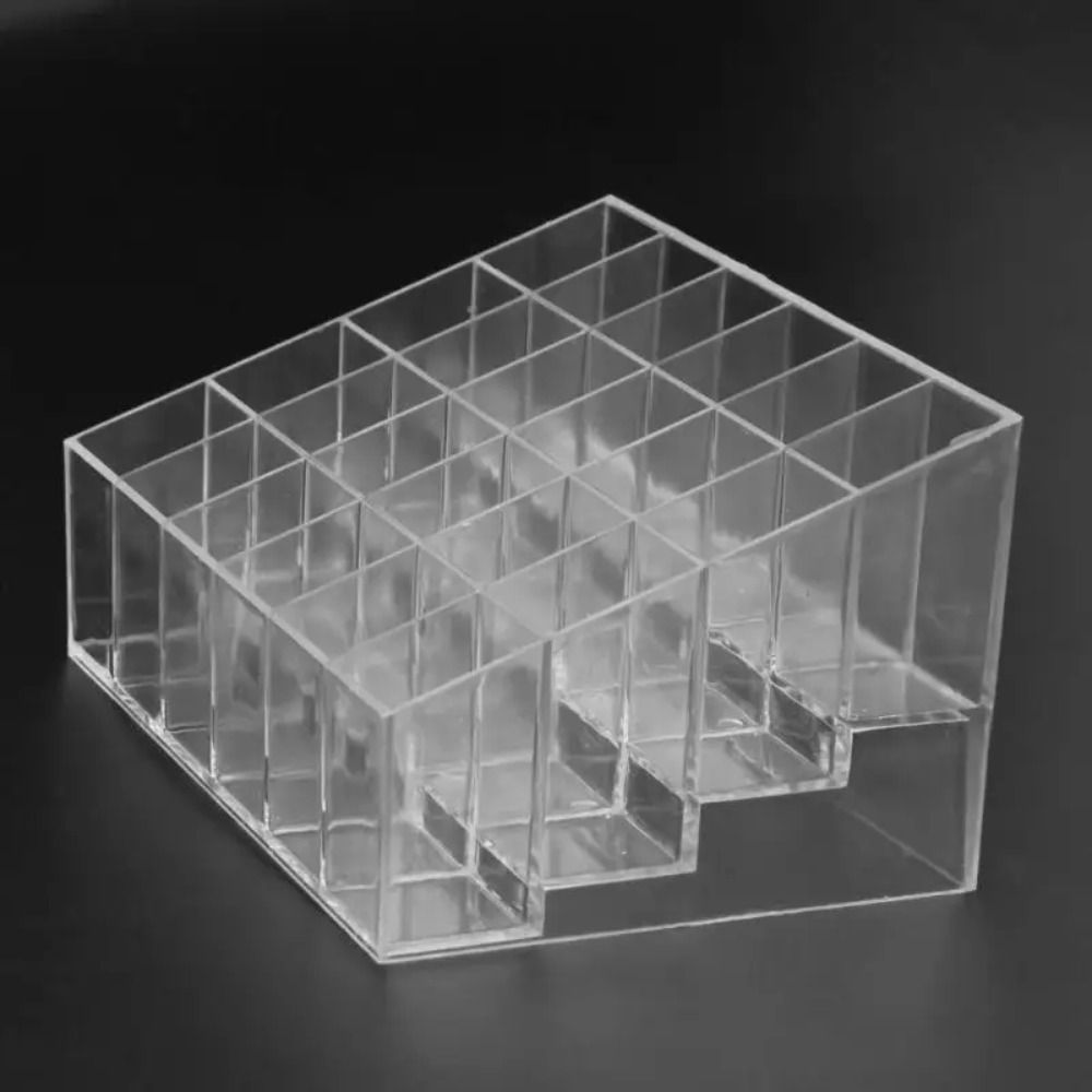 

24-grid Clear Acrylic Makeup Organizer, Lipstick Holder Stand, Multi-purpose Jewelry Storage Box, Wall Mountable Cosmetic Case, No Electricity Needed