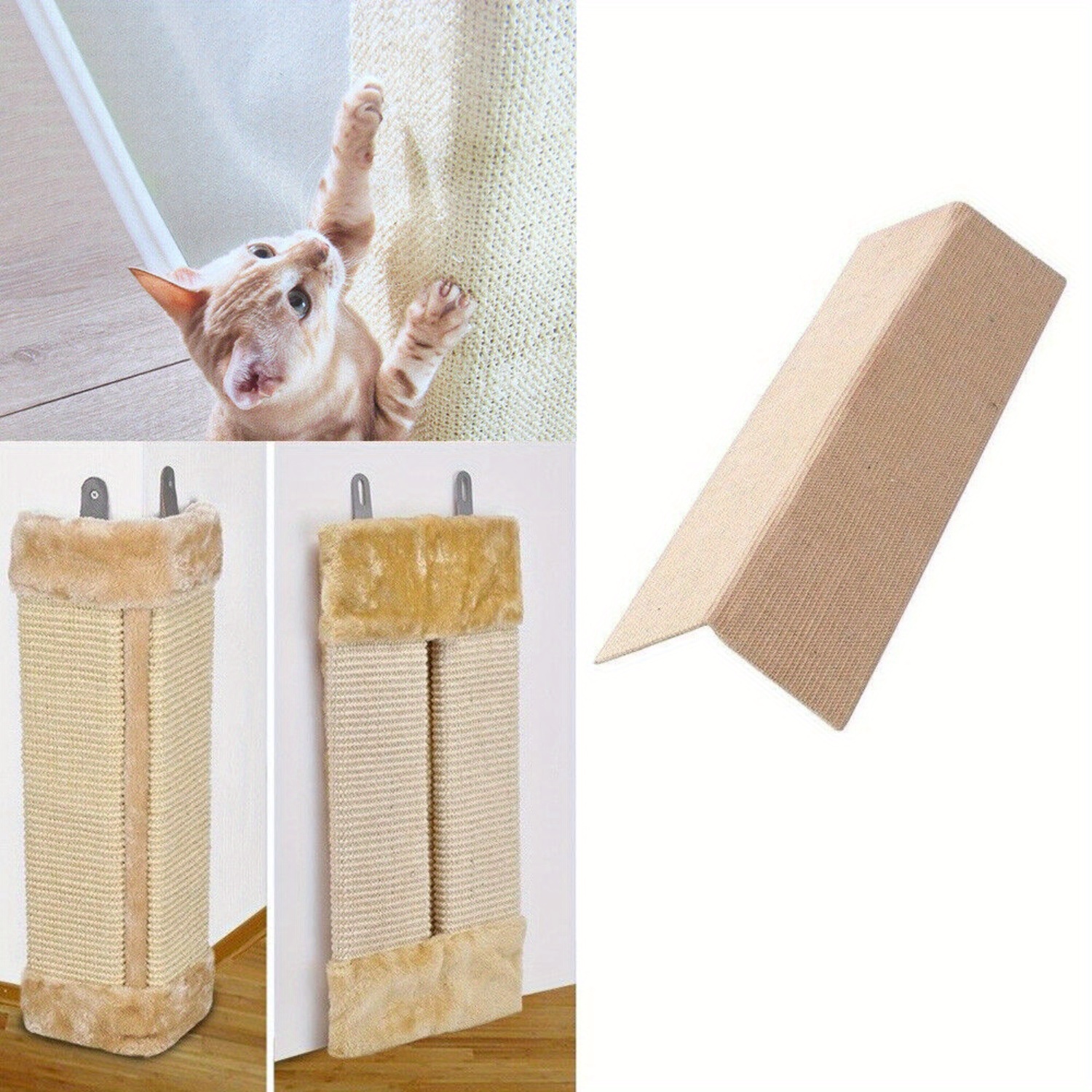 Beige Cat Scratching Post Corner Scratching Board Wall Scratching Board Cat Scratch Corner