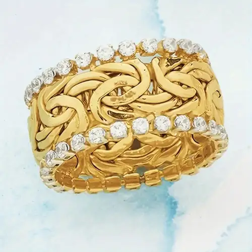 1 pc irregular line interweaving inlay zirconia wide ring for women daily carnival party jewelry accessory