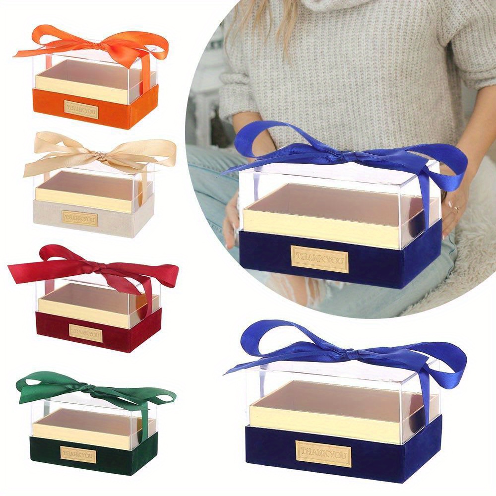 

Elegant Acrylic Wedding Favor Box With Bow - Transparent Luxury Gift Box For Valentine's Day & Special Occasions