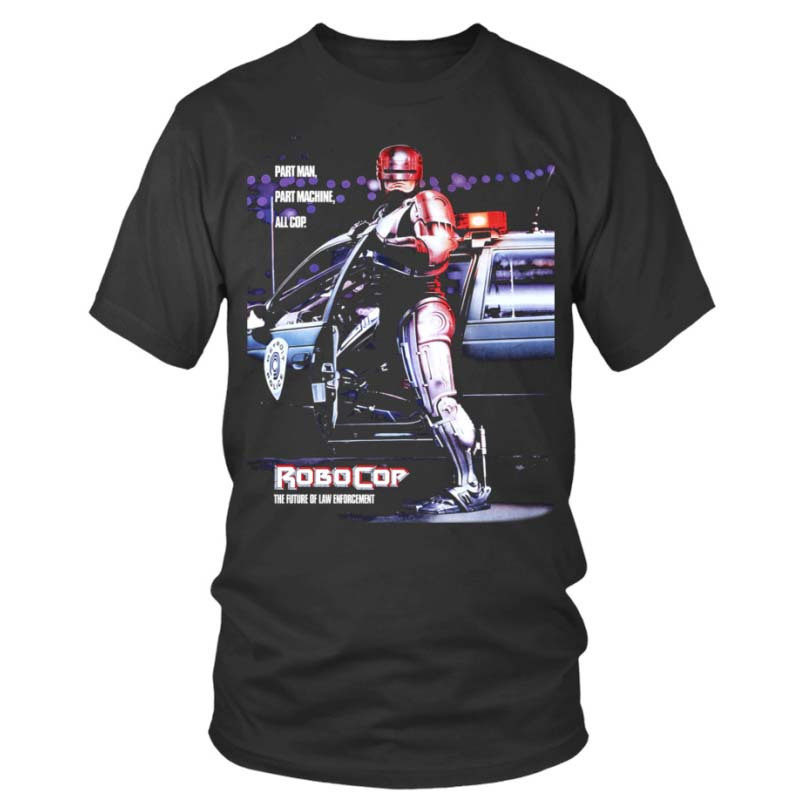 

001. Robocop Bk 5073 Funny Men’s Short Sleeve Graphic T-shirt Collection Black Vv