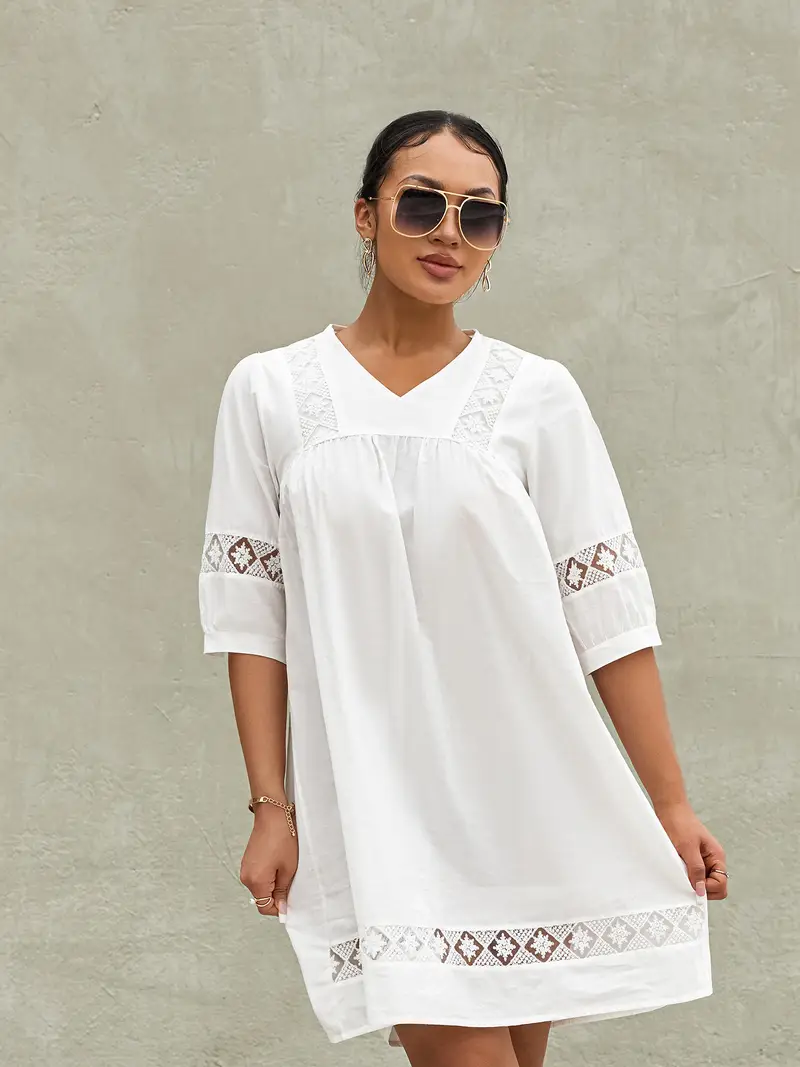 womens summer casual dress plus size bohemian half sleeve v - Temu womens summer casual dress plus size bohemian half sleeve v - Temu