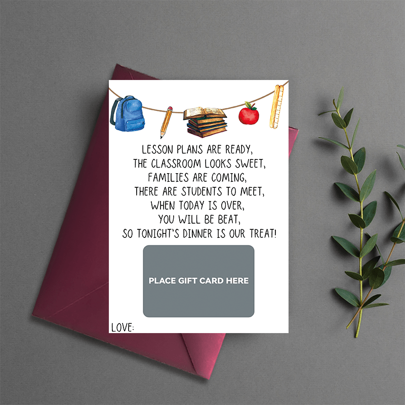 TEMU Back To School Gift Card: Celebrate The New Year With A Learning-themed Card Featuring Backpacks, Pencils, Apples, And More - Perfect For Family