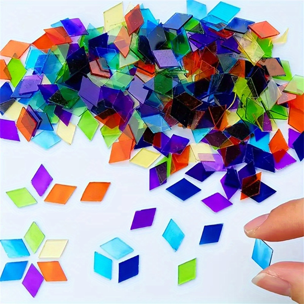 

400-piece Mixed Color Ultra-thin Diamond Glass Mosaic Tiles - Diy Craft Supplies For Anatolian Lamps & Handmade Art Projects