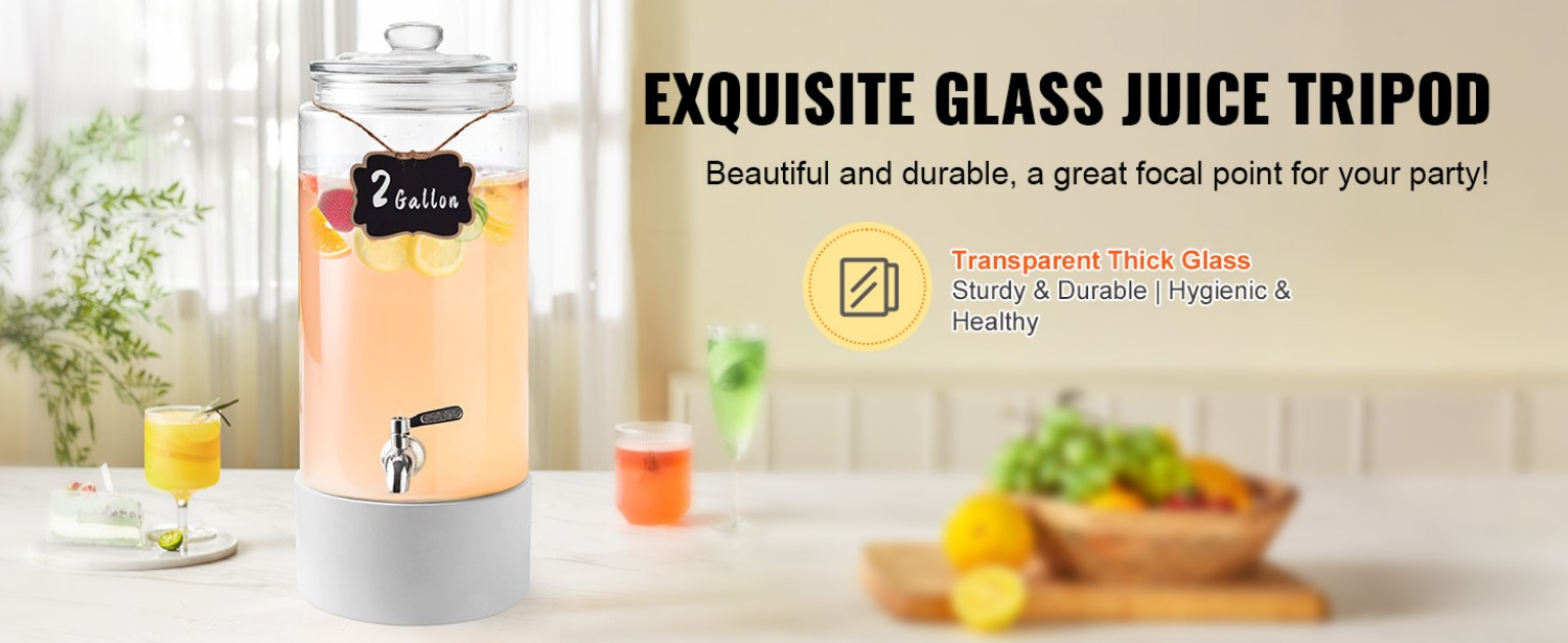 glass beverage dispenser with stainless steel faucet   parties and   high   body no bpa dishwasher safe details 3