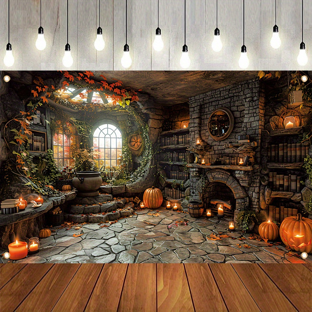 

Halloween Backdrop: Polyester , For Booths - Decor, Drilled For Hanging