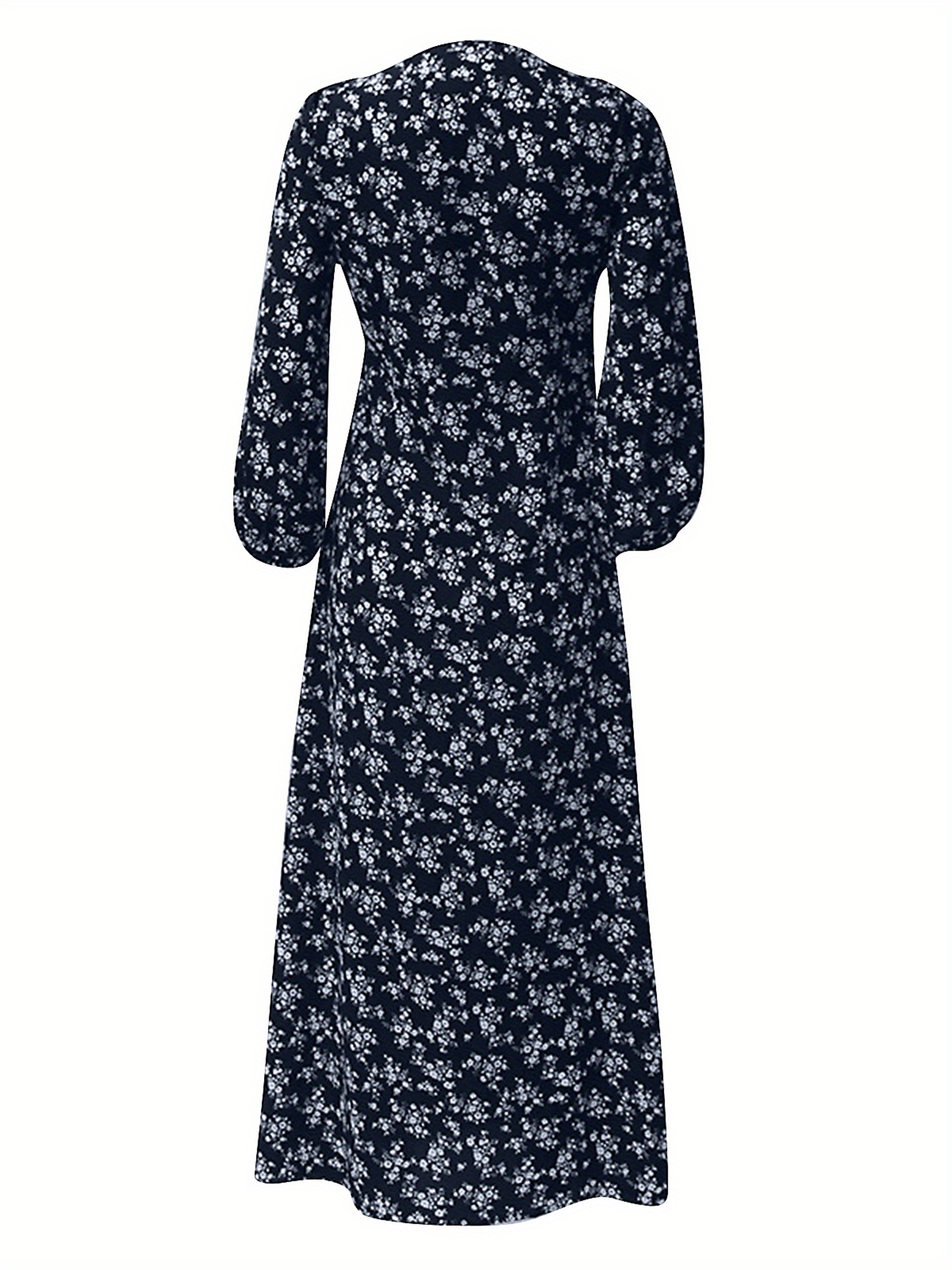women 3 4 sleeve maxi dress button floral print dress v neck - Temu