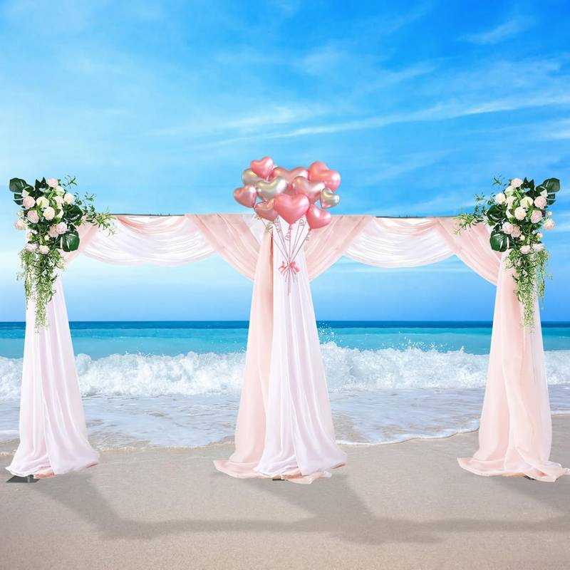 LUVODI 10x10ft Adjustable Wedding Backdrop Stand Kit – Iron Pipe Frame, White, Reusable