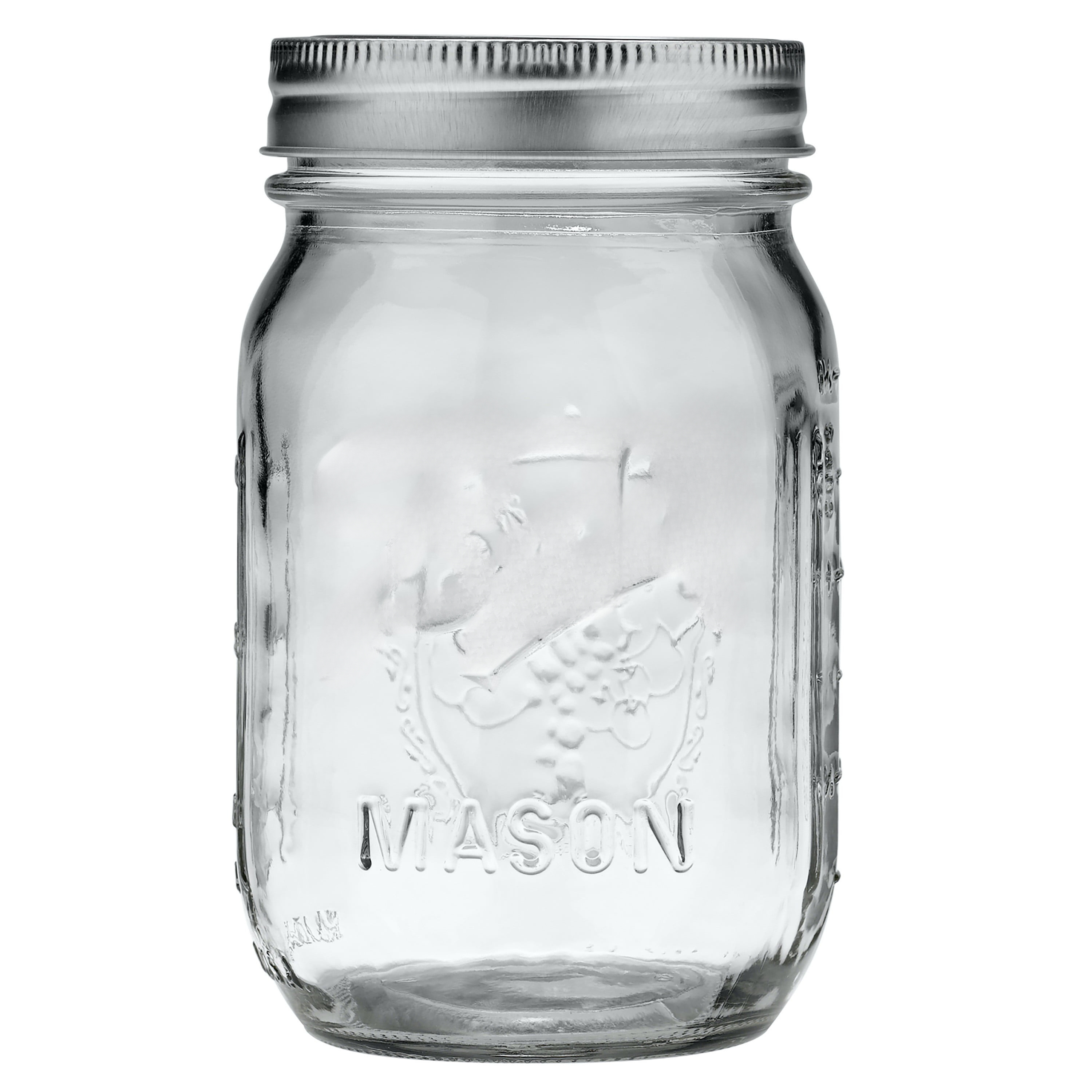 

Regular Mouth 16oz Pint Mason Jars With Lids & Bands, 12 Count