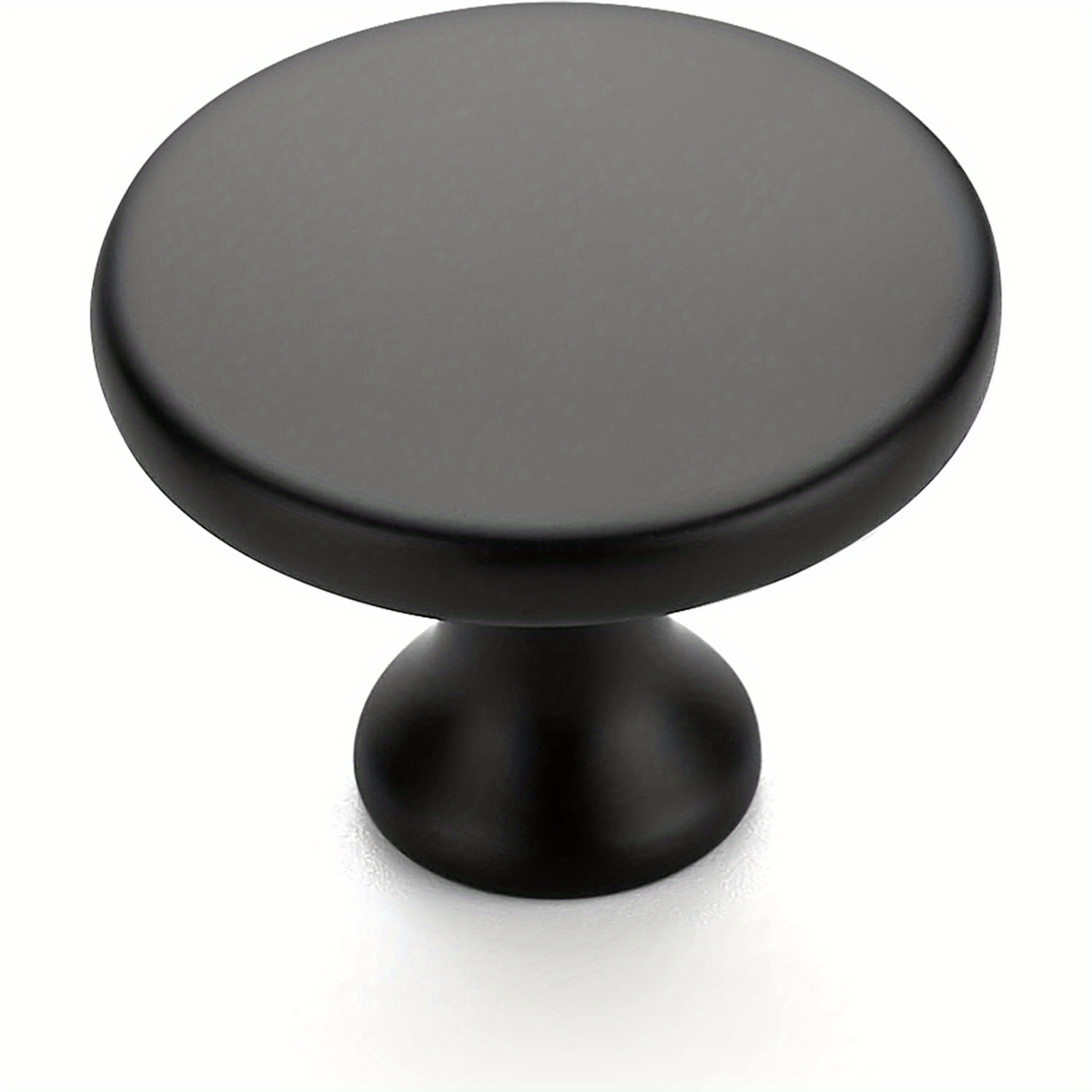 

1-1/ 4 Inch Matte Black Round Kitchen Cabinet Knobs, Zinc Solid Drawer Pulls, Cabinet Handles For Cupboard, Dresser, Closet And Bathroom, Modern Cabinet Hardware For Cabinets