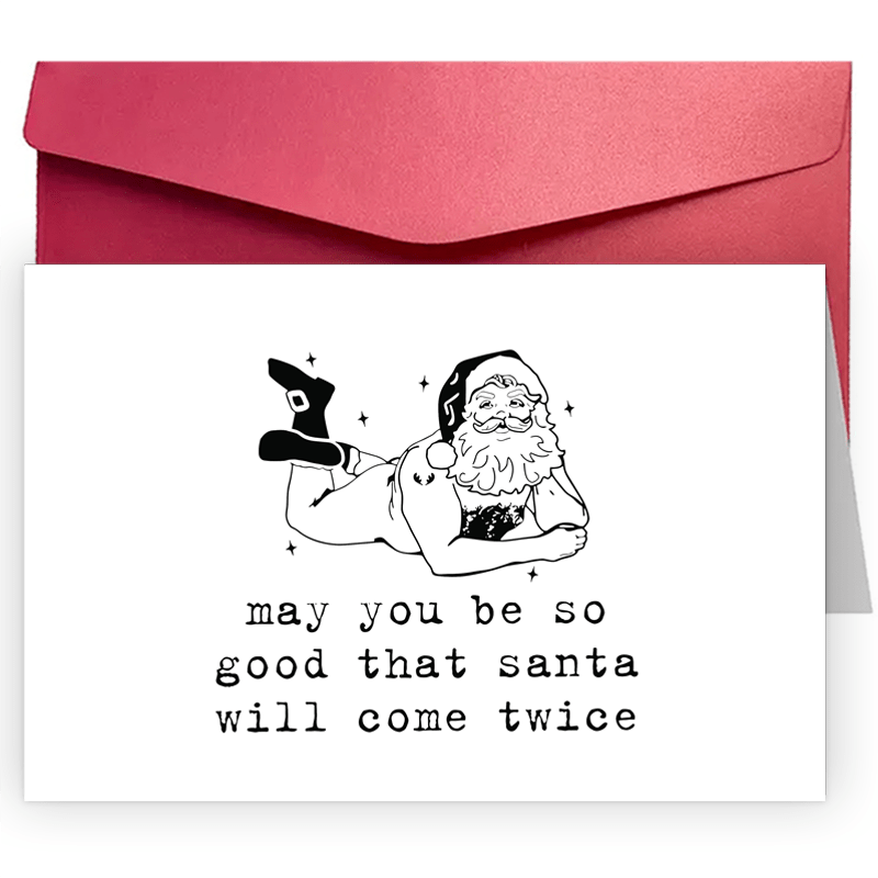 

Santa Greeting Card For Her – Double The , Naughty And Wishes For Girlfriend