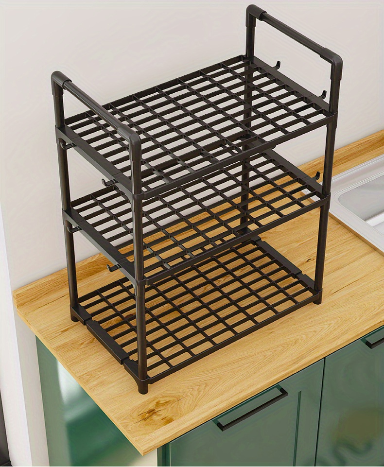 popular     multi functional metal kitchen storage rack no   waterproof   3 tier organizer for spices utensils microwave oven ideal for countertop cabinet organization details 4
