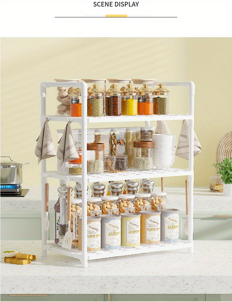 popular     multi functional metal kitchen storage rack no   waterproof   3 tier organizer for spices utensils microwave oven ideal for countertop cabinet organization details 6