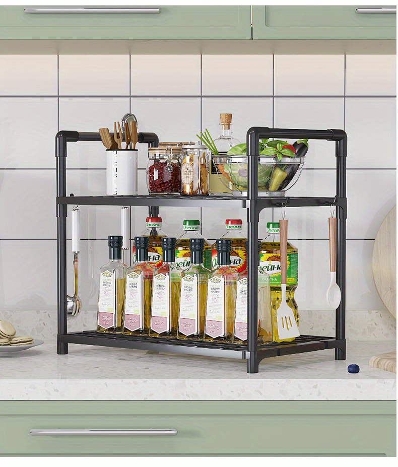 popular     multi functional metal kitchen storage rack no   waterproof   3 tier organizer for spices utensils microwave oven ideal for countertop cabinet organization details 7