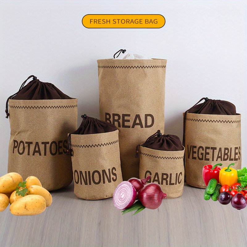 versatile jute burlap drawstring sack for vegetables bread   brown rectangular storage organizer in assorted dimensions details 0