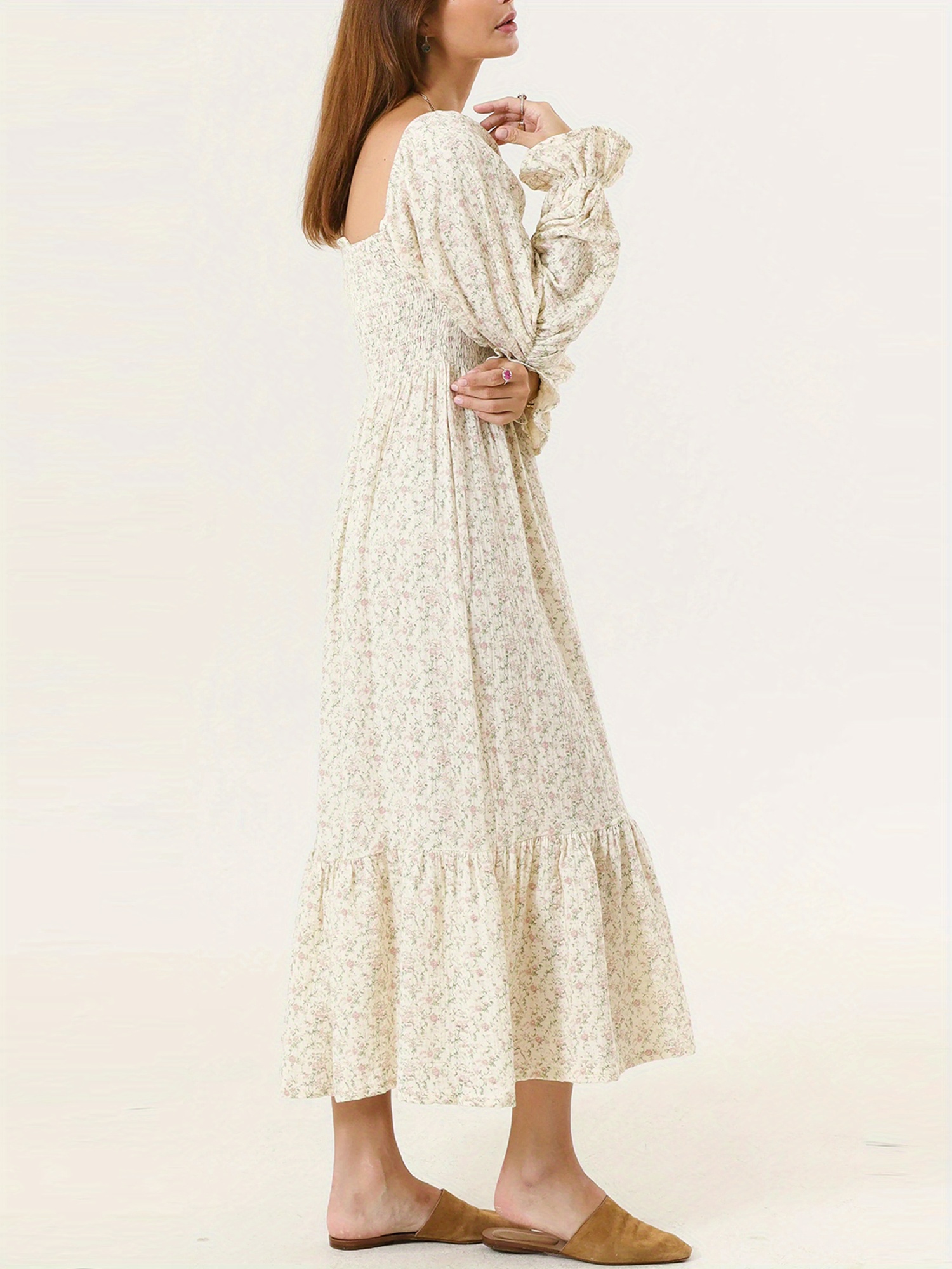 chinese dress ladies Long Sleeve Floral Dresses for Women