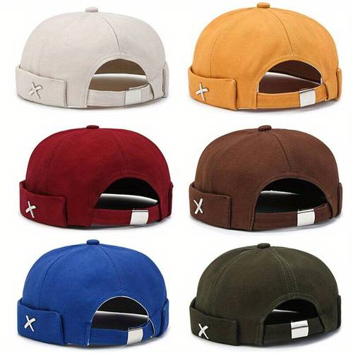 1pc washed style brimless docker cap brimless hat boy girls