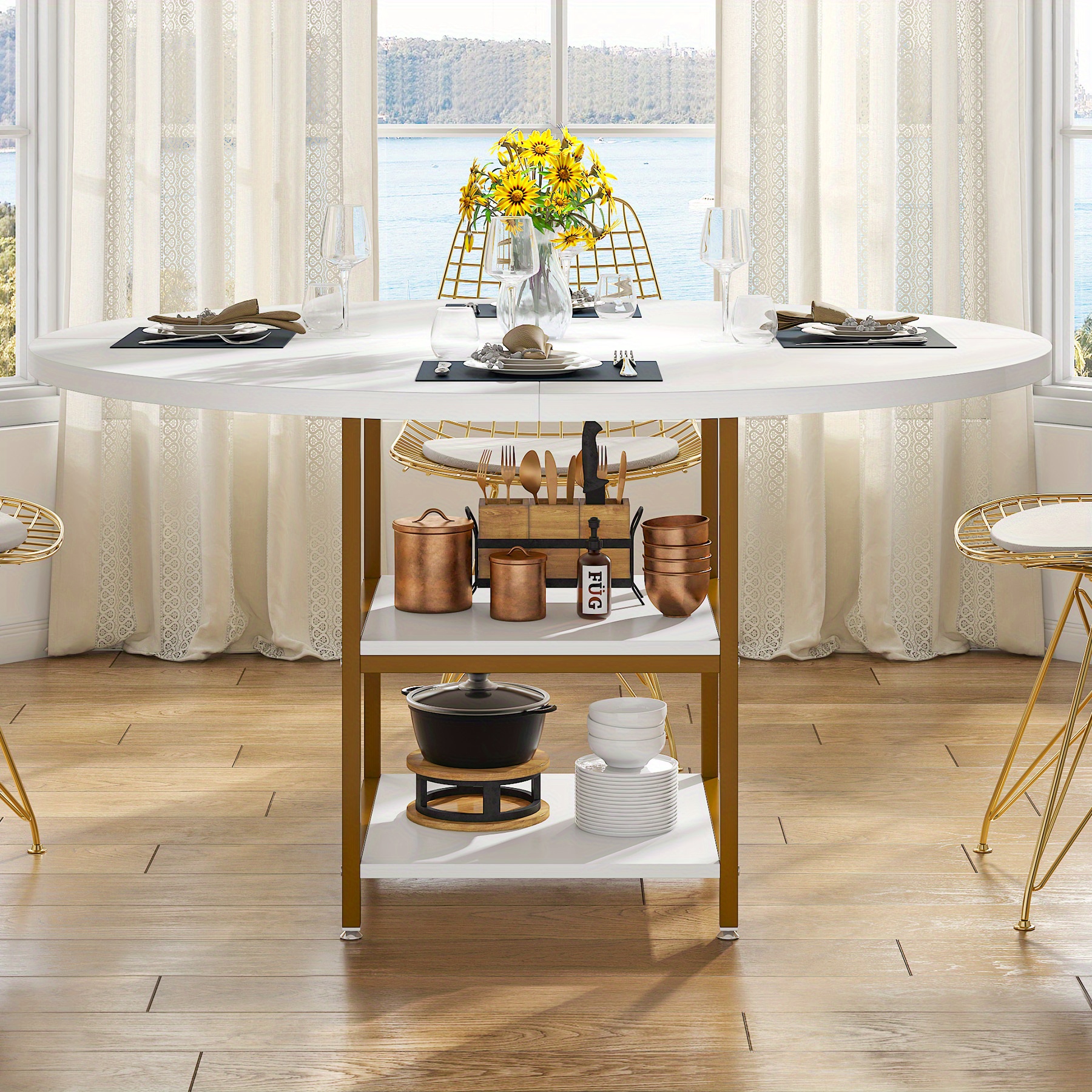 47-inch Round Dining Table For Kitchen Dining Room - Bed Bath & Beyond