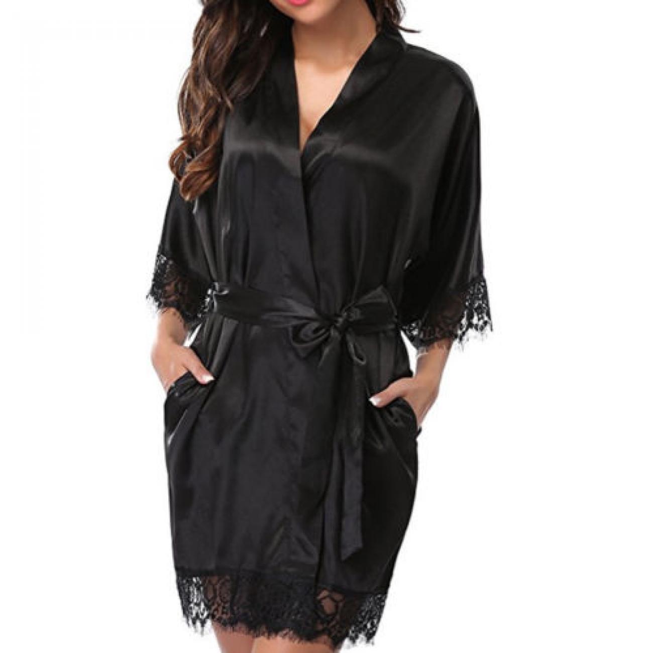 

Women's Robes, Medium Sleeve Smooth Robes, Bridesmaid Bridal Party Robes, Sleepwear Removable Waist