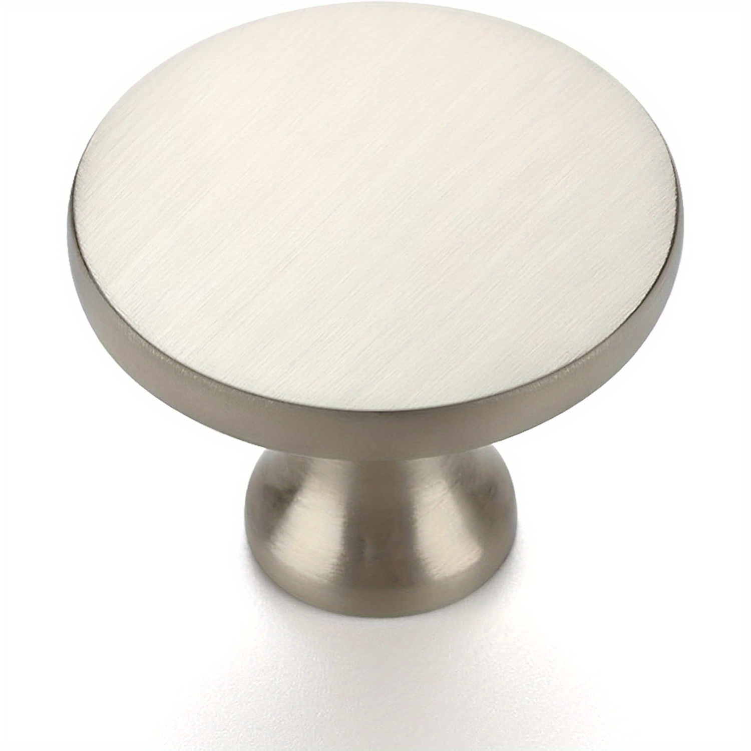 

1-1/ 4 Inch Brushed Nickel Round Kitchen Cabinet Knobs, Zinc Solid Drawer Pulls, Cabinet Handles For Cupboard, Dresser, Closet And Bathroom, Modern Cabinet Hardware For Cabinets