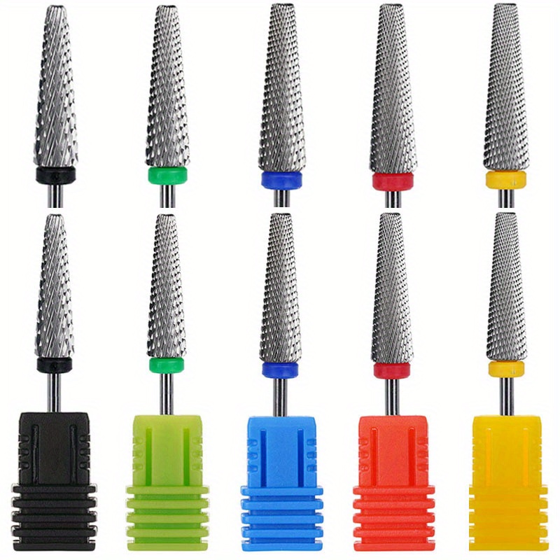 

5-in-1 Electric Nail Drill Bit Set With 3/32" Carbide Bit, Two-way Rotate, Manicure Drill Accessories