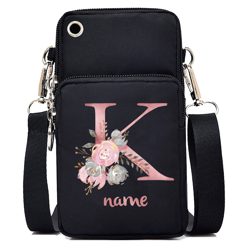 TEMU Personalized Crossbody Phone Messenger Bag With Name – Durable Nylon, Waterproof, Universal Fit For Iphone,  , Xiaomi, Adjustable Shoulder Strap, Coin Purse Pocket, No Lining, Edge Paint-free