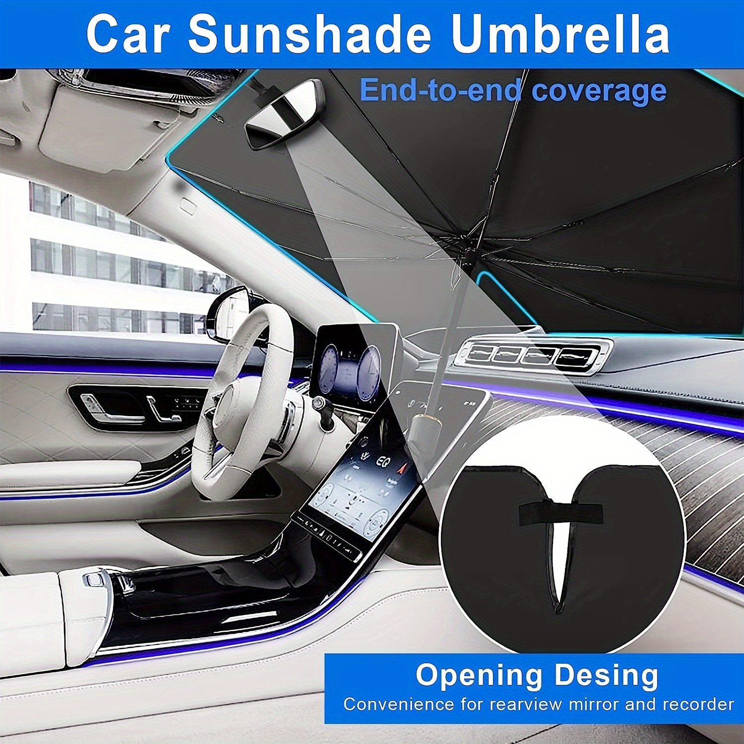 1pc car sun shade umbrella foldable windshield sunshade umbrella for   block automotive sunshades fit most vehicles accessories car accessories Product details 0