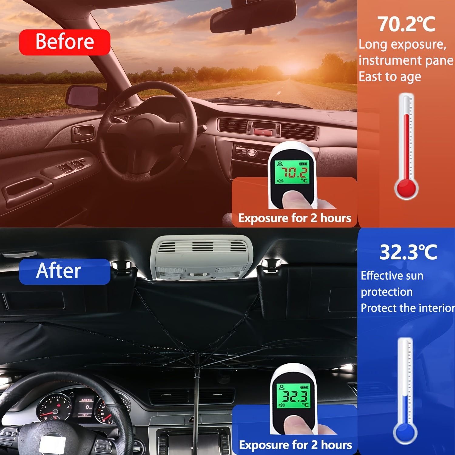1pc car sun shade umbrella foldable windshield sunshade umbrella for   block automotive sunshades fit most vehicles accessories car accessories Product details 3