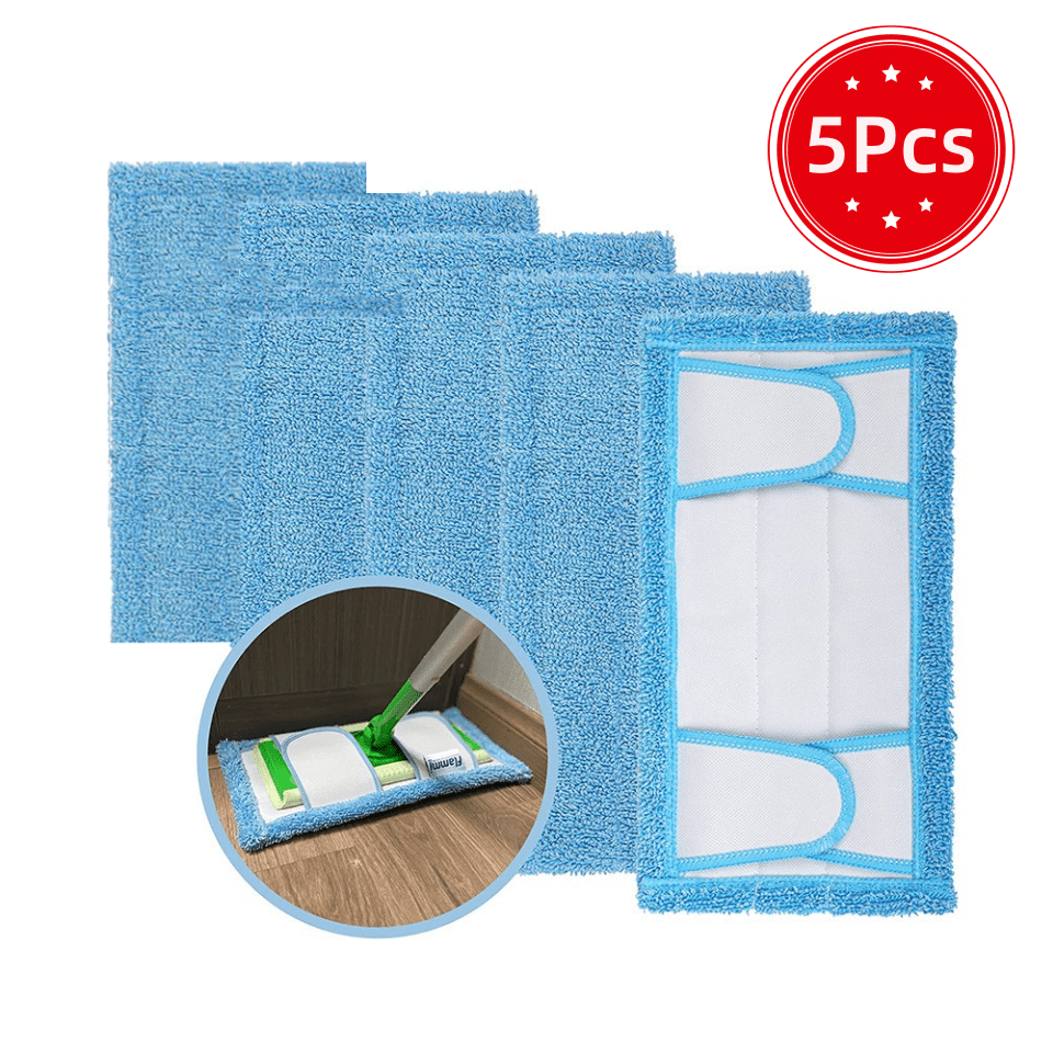 

5pcs Reusable Mop Powermop, High Absorption For Wet And Dry Use - Multifunctional Microfiber Cleaning Pads For Wall, Floors And Glass, Cleaning Supplies, Cleaning Accessories For All Floor Surfaces