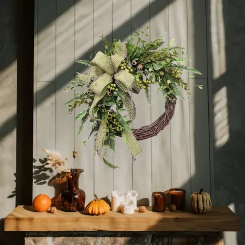artificial eucalyptus wreath 17 72 inch for front door half wreath with big white berries and eucalyptus leaves for wedding home d cor outdoor d cor