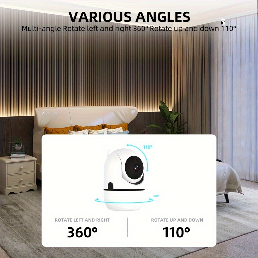 1pc hd 1080p wireless security wifi camera camera ai   tracking motion detection 2 4    surveillance smart   camera mini camera ptz camera two way audio security   pet monitor works with details 6