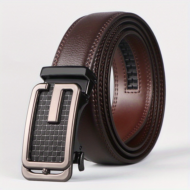 

Belt Men Ratchet Belt Dress Adjustable 1 3/ 8" Genuine Leather Belt, Size Length Cut