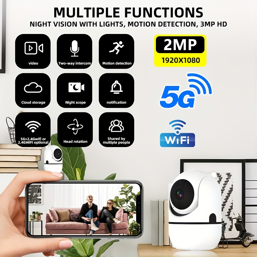 wjg hd 1080p wireless security camera ai   tracking motion detection alarm push ptz two way audio indoor outdoor use usb powered compatible with smartphones details 3