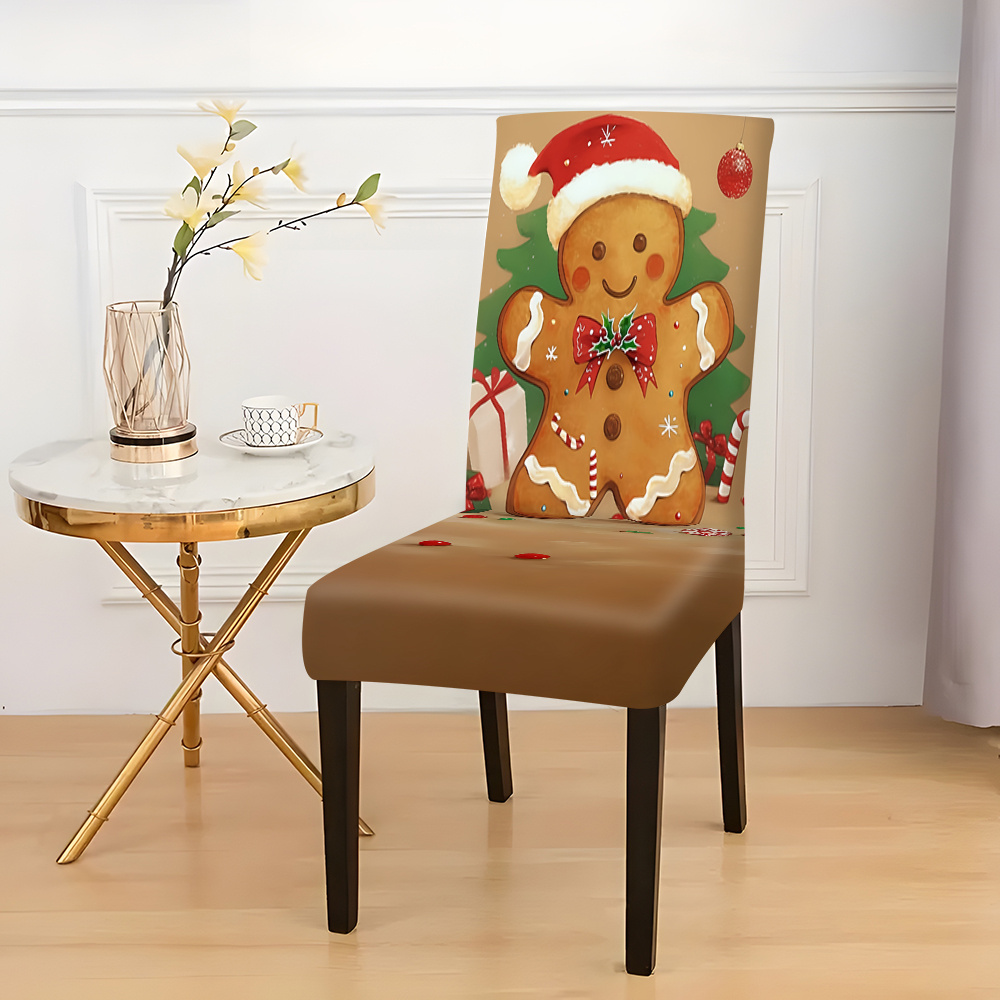 

2/4/6pcs Set Modern Christmas Theme Dining Chair Covers - Stain-resistant Polyester, Universal Fit With Back & Seat In One, Machine Washable For All