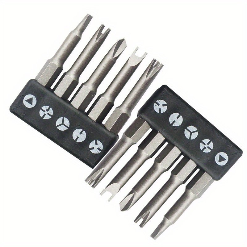 TEMU 10pcs Set Special Shaped Screwdriver Set 50mm U Shaped Y Type Triangle Screwdriver Bit Tool