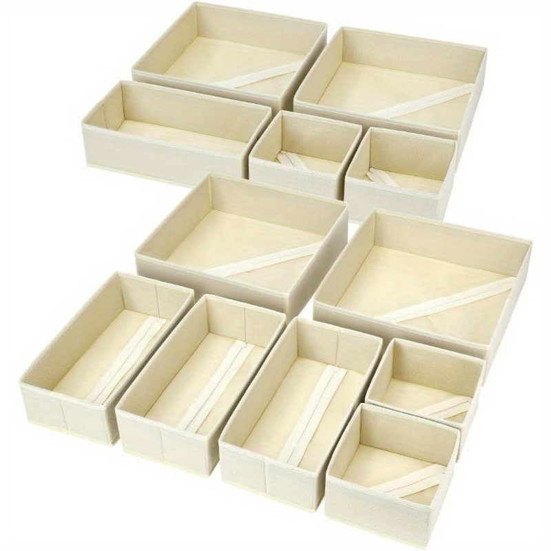 E-shop 7er-Pack Stoff-Schubladenorganizer für Kleidung, Socken, BHs, Teensy – Faltbare Canvas-Kommodenboxen, Platzsparende Aufbewahrung für Kommode,