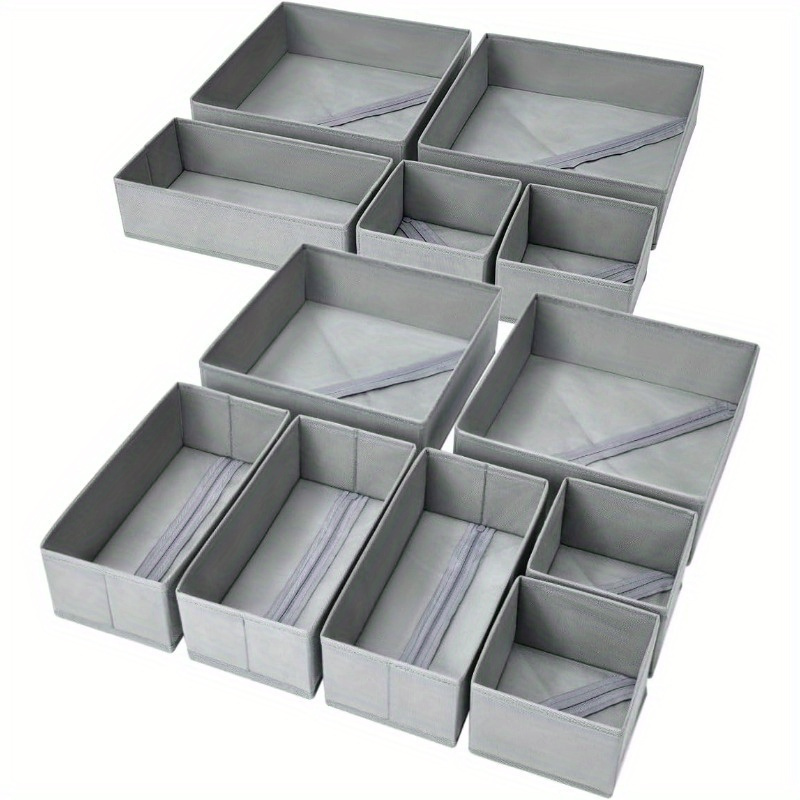 TEMU 7-pack Pack Fabric Drawer Organizer Suitable For Clothes, Socks, Bras, Teensy - Foldable Canvas Dresser Bins, Space-saving Storage For Dresser,