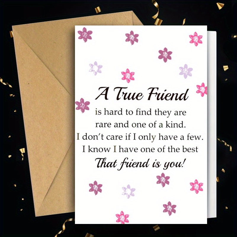 

1pc Friendship Greeting Card With Envelope, Best Friend Appreciation Card, Humorous Birthday, Christmas, Thanksgiving, Halloween, Anniversary Card Gift For Him Or Her