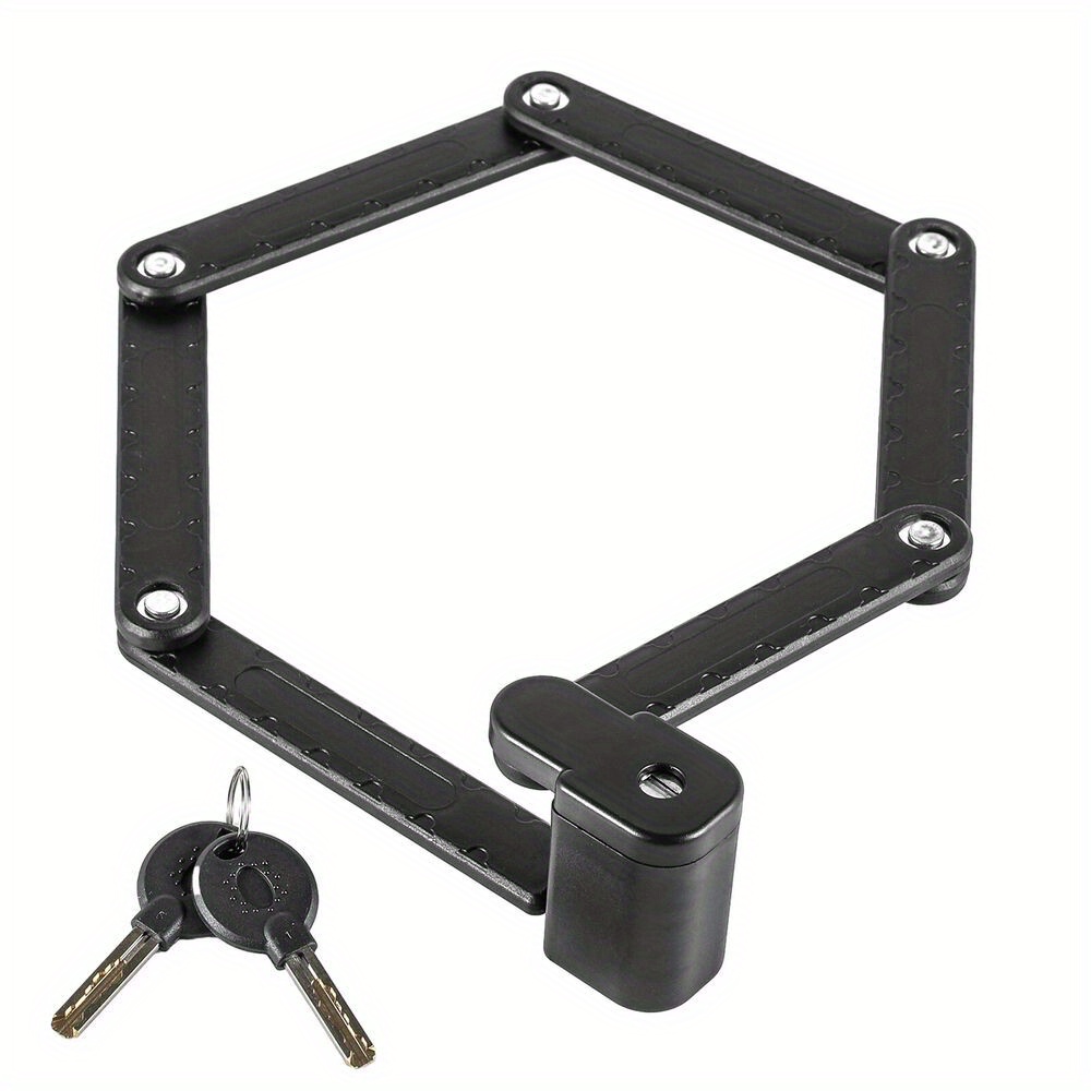 E-shop Faltbare Schloss mit Halterung, Länge 85 cm, Fahrrad-Motorradschloss, Schwarz